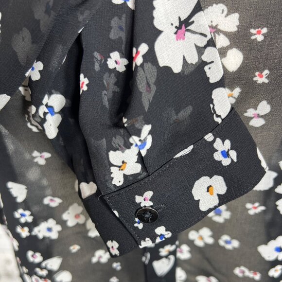 CABI Delight Blouse in Black Floral Long Sleeve Sz XL #6079 NWOT - Picture 4 of 6